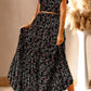 Floral Ruffled Crop Top and Maxi Skirt Set