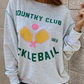 COUNTRY CLUB PICKLEBALL Graphic Exposed Stitching Casual Sweatshirt