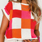 Color Block Cap Sleeve Sweater
