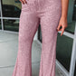 Shiny Sequin Plus Size Flowy Flare Pants