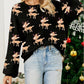 Christmas Reindeer Pattern Drop Shoulder Sweater