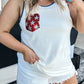 Plus Size Shiny Pocket Flag Star Back Tank Top