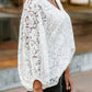 Floral Lace Crochet Loose Fit V Neck Top