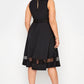 Black Plus Size Mesh Panel Skater Dress