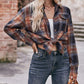 Multicolor Plaid Print Flap Pocket Shirt