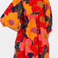 Floral Print 3/4 Sleeve Babydoll Mini Dress