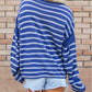 Stripe Drop Shoulder Casual Sweater