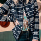 Western Aztec Print Zipped Jacket