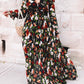 Multicolor Wild Lotus Ruffle Tiered Maxi Dress