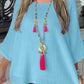 Crinkled Bracelet Sleeve Flowy Blouse