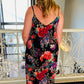 Plus Size Floral Print Thin Straps Maxi Dress