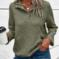 Textured Knit Buttoned Kangaroo Pocket Sweatshirt