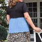 Colorblock Leopard Patchwork T Shirt Plus Size Dress