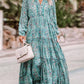 Bohemian Paisley Print Long Sleeve Tiered Maxi Dress