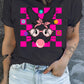 Bubblegum Easter Rabbit Checker Flower Graphic Plus Tee