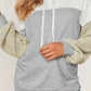 Gray Colorblock Patchwork Pullover Hoodie