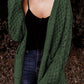 Open Front Woven Texture Knitted Cardigan with Pockets