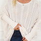 Ribbed Hollow Knit Dolman Sleeve Sweater