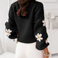 Floral Pattern Drop Shoulder Sweater