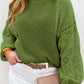 Eyelet Drop Shoulder Patchwork Pullover Sweater