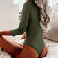 Waffled Long Sleeve Henley Bodysuit