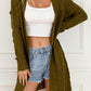 Exposed Seam Mixed Knit Drop Shoulder Cardigan