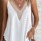 Lace Crochet Splicing V Neck Loose Fit Tank Top