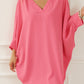 V Neck Dolman Sleeve Short Shift Dress