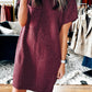 Knit Short Sleeve Sweater Dress