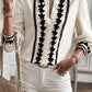 Floral Embroidered Stand Neck Buttoned Shirt