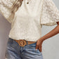 Elegant Jacquard Butterfly Sleeve Blouse