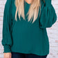 Pleated Bubble Sleeve Plus Size Blouse