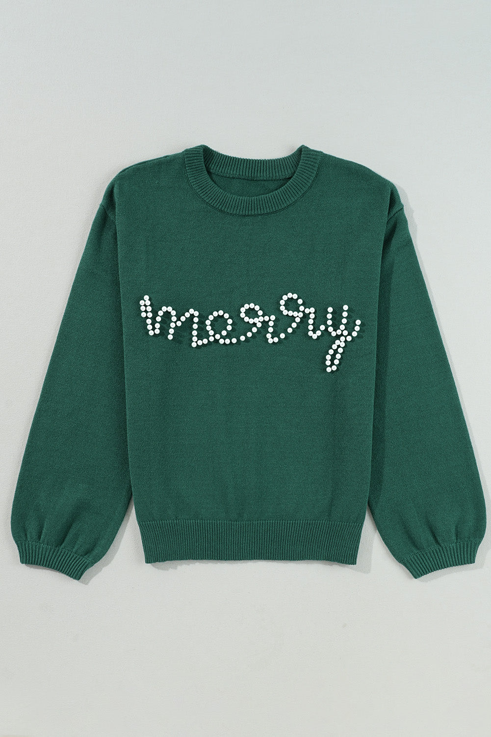 Pearl Beaded Merry Casual Sweater