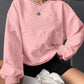 Star Embossed Textured Drop Shoulder Sweatshirt