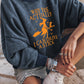 Blue Halloween Letter Graphic Drop Shoulder Sweatshirt