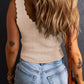 U Neck Scallop Trim Sweater Vest