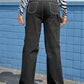 High Waist Straight Leg Cargo Pants with Pockets