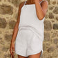 Waffle Knit Textured Spaghetti Straps Cami and Shorts Set