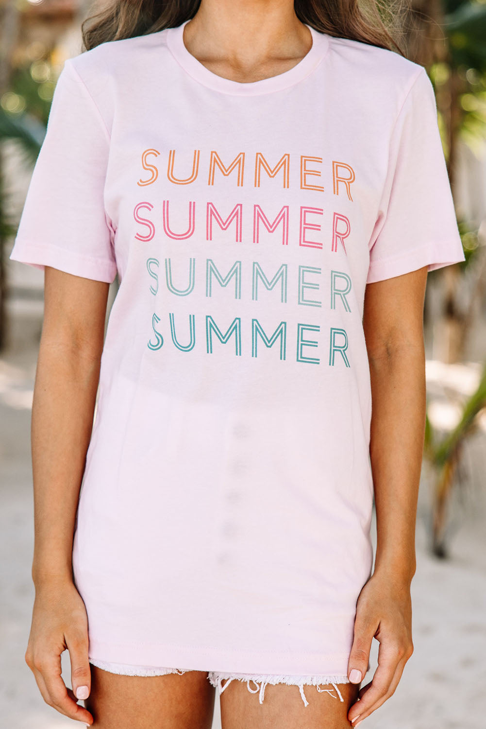 SUMMER Printed Short Sleeve Round Casual Tee