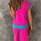 Color Block Detail Casual Two-piece Set