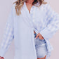 Mix Checked Patchwork Long Sleeve Shirt