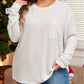 Plus Size Ribbed Textured Long Sleeve T Shirt