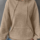 Lattice Textured Kangaroo Pocket Drawstring Hoodie