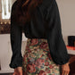 V-Neck Long Sleeve Button Up Lace Shirt