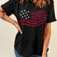 American Flag Graphic Crew Neck T Shirt