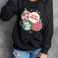 Floral Letter Christmas Ball Printed Crewneck Pullover Sweatshirt