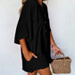 Half Button Collared Loose Romper