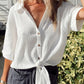 Textured Knotted Button-up Half Sleeve Shirt