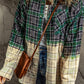 Plaid Patchwork Chest Pocket Button up Shacket