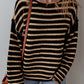 Stripe Drop Shoulder Round Neck Loose Sweater